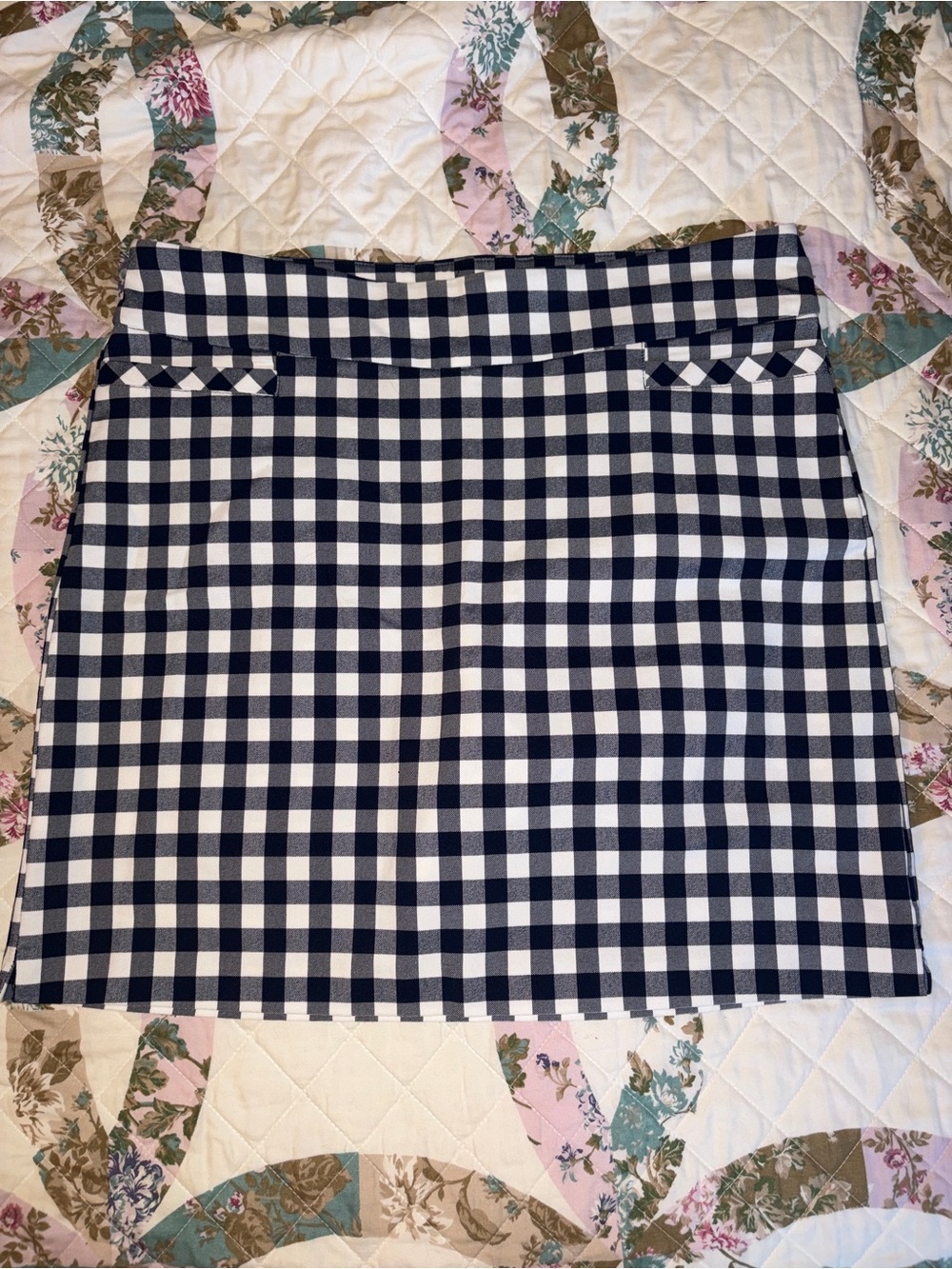 Kim Rodger’s Navy and White Gingham Skort
